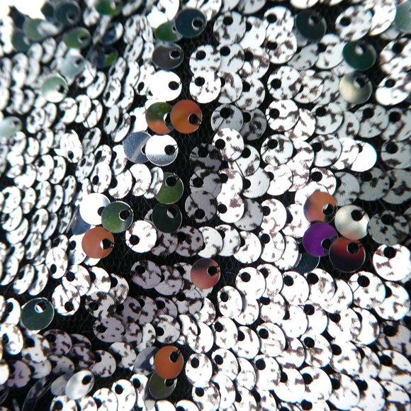 Superdown Sequin Crop Top Plunging V Neckline Square Cutout Back Disco Ball M - Picture 6 of 10